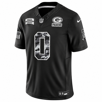 Men's Matthew Golden Green Bay Packers 2026 Salute to Service Stitched Limited Jersey - Black