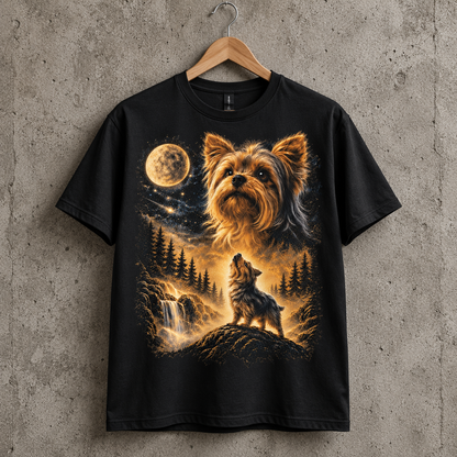Yorkie Under the Moon Graphic - Yorkshire Terrier Gift