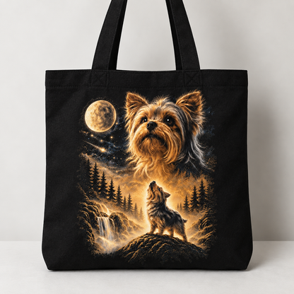 Yorkie Under the Moon Graphic - Yorkshire Terrier Gift
