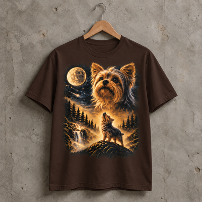 Yorkie Under the Moon Graphic - Yorkshire Terrier Gift