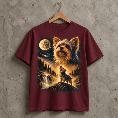 Yorkie Under the Moon Graphic - Yorkshire Terrier Gift