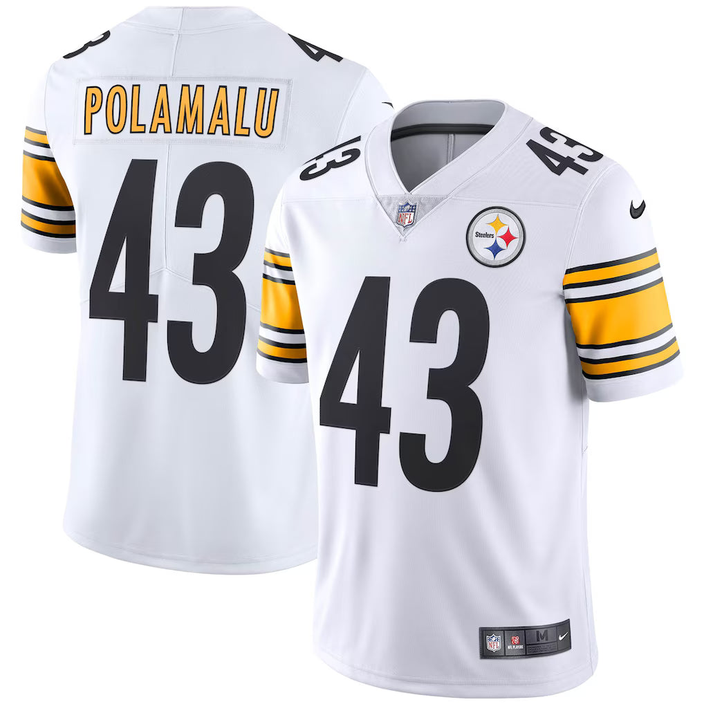 Pittsburgh Steelers Troy Polamalu White Retired Player Limited Team Jersey