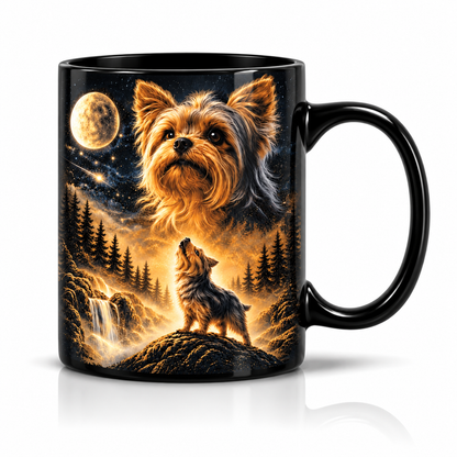 Yorkie Under the Moon Graphic - Yorkshire Terrier Gift