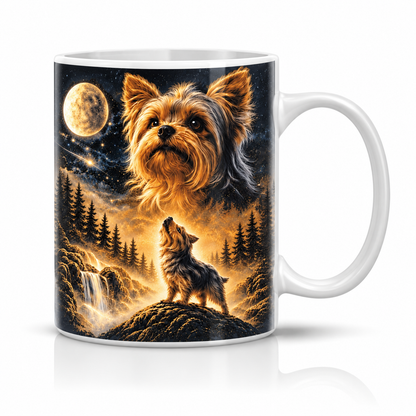 Yorkie Under the Moon Graphic - Yorkshire Terrier Gift
